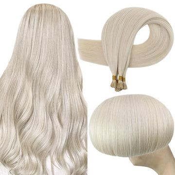 Fshine Virgin I Tip Real Human Hair 20g Hair Extensions Platinum Blonde (#60) - FShine Shop